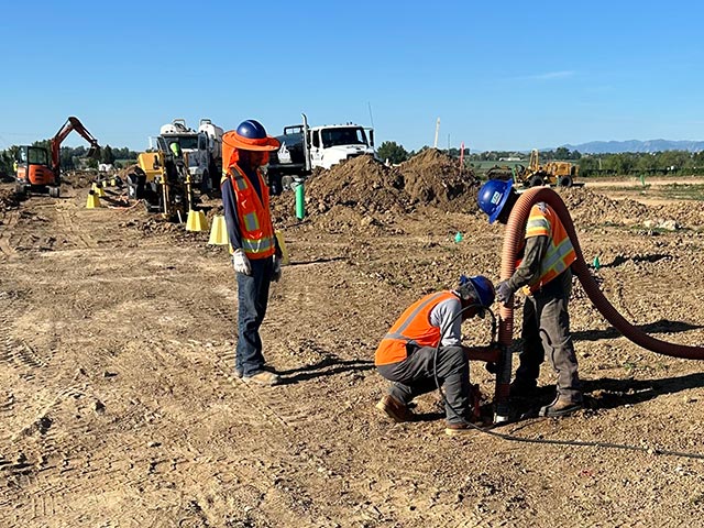 Hydrovac excavation in progress